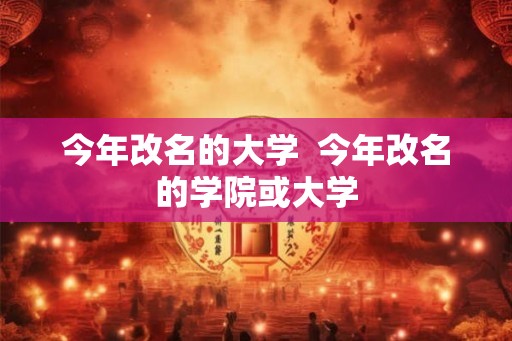 今年改名的大学  今年改名的学院或大学