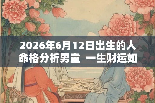 2026年6月12日出生的人命格分析男童  一生财运如何
