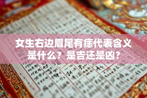 女生右边眉尾有痣代表含义是什么？是吉还是凶？