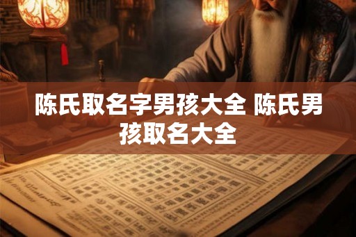 陈氏取名字男孩大全 陈氏男孩取名大全 陈氏取名字男孩大全 陈氏男孩取名大全