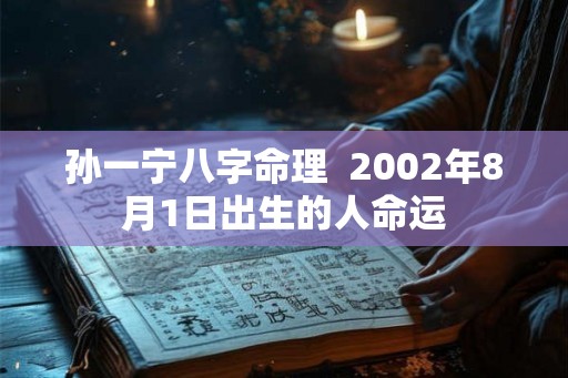 孙一宁八字命理  2002年8月1日出生的人命运