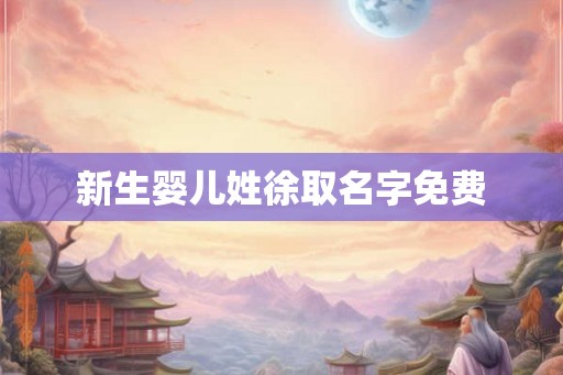 新生婴儿姓徐取名字免费 新生婴儿姓徐取名字免费