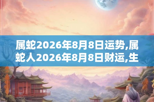 属蛇2026年8月8日运势,属蛇人2026年8月8日财运,生肖蛇2026年8月8日运势 属蛇2026年8月8日运势,属蛇人2026年8月8日财运,生肖蛇2026年8月8日运势