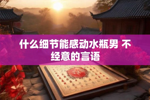 什么细节能感动水瓶男 不经意的言语 什么细节能感动水瓶男 不经意的言语