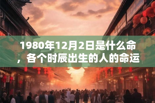 1980年12月2日是什么命，各个时辰出生的人的命运