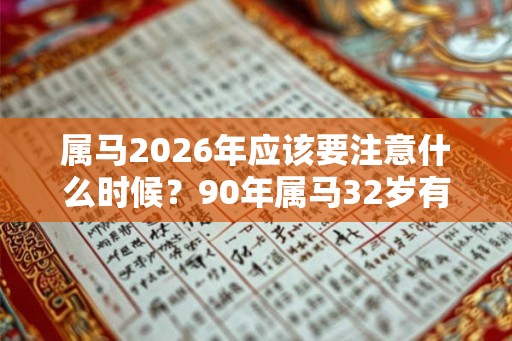 属马2026年应该要注意什么时候？90年属马32岁有一劫吗？