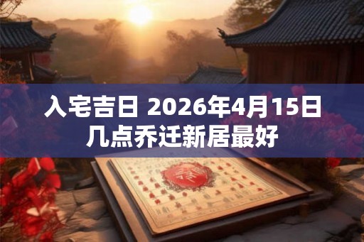 入宅吉日 2026年4月15日几点乔迁新居最好