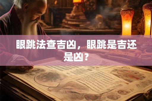 眼跳法查吉凶,眼跳是吉还是凶? 眼跳法查吉凶,眼跳是吉还是凶?