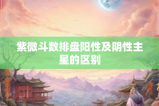 紫微斗数排盘阳性及阴性主星的区别