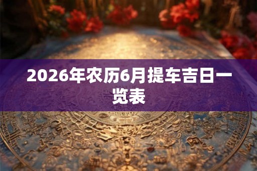 2026年农历6月提车吉日一览表