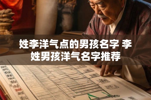 姓李洋气点的男孩名字 李姓男孩洋气名字推荐