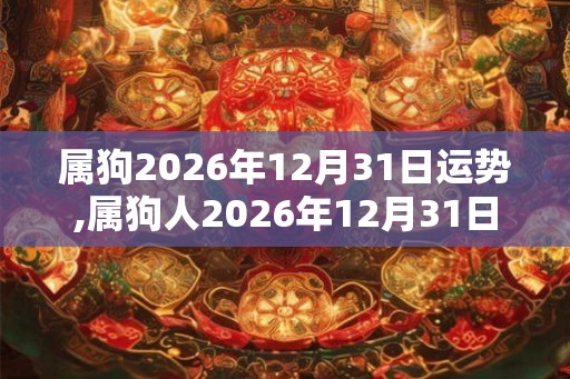 属狗2026年12月31日运势,属狗人2026年12月31日财运,生肖狗2026年12月31日运势 属狗2026年12月31日运势,属狗人2026年12月31日财运,生肖狗2026年12月31日运势