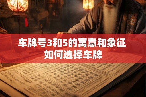车牌号3和5的寓意和象征 如何选择车牌