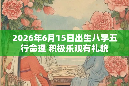 2026年6月15日出生八字五行命理 积极乐观有礼貌 2026年6月15日出生八字五行命理 积极乐观有礼貌