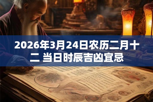 2026年3月24日农历二月十二 当日时辰吉凶宜忌