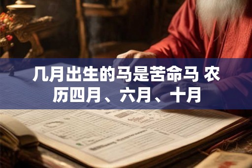 几月出生的马是苦命马 农历四月、六月、十月