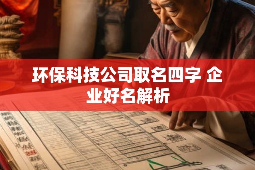 环保科技公司取名四字 企业好名解析
