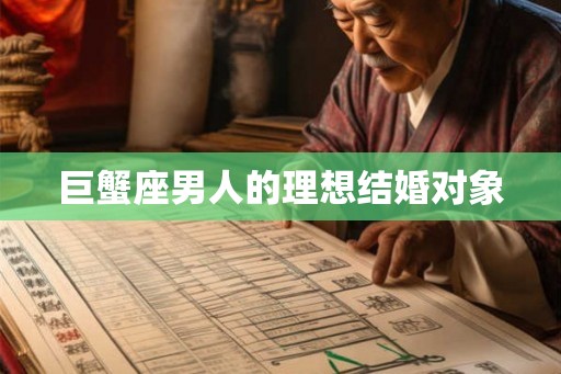 巨蟹座男人的理想结婚对象