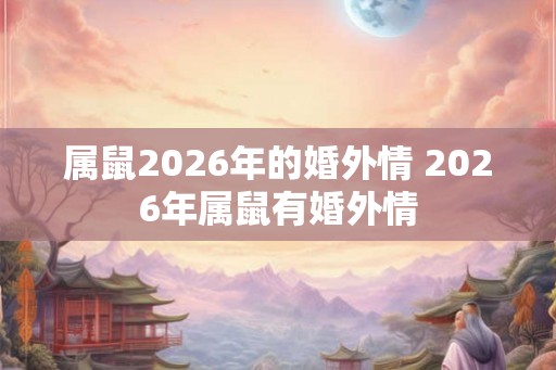 属鼠2026年的婚外情 2026年属鼠有婚外情