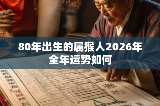 80年出生的属猴人2026年全年运势如何