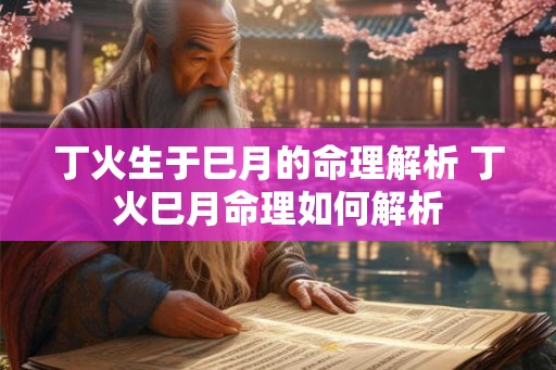 丁火生于巳月的命理解析 丁火巳月命理如何解析