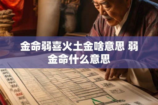 金命弱喜火土金啥意思 弱金命什么意思