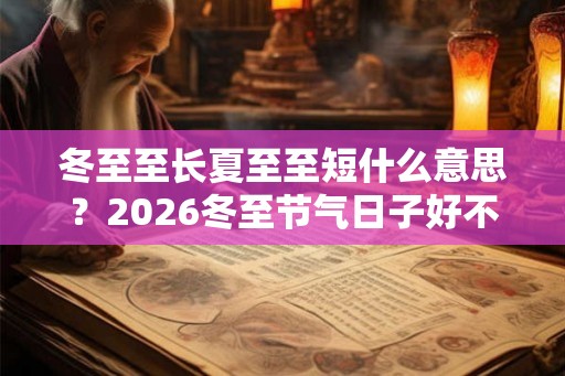 冬至至长夏至至短什么意思？2026冬至节气日子好不好？
