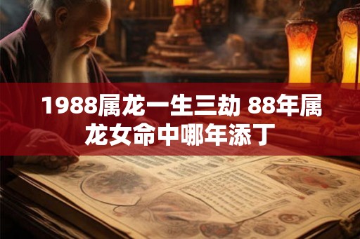 1988属龙一生三劫 88年属龙女命中哪年添丁