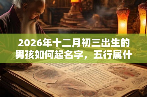 2026年十二月初三出生的男孩如何起名字，五行属什么