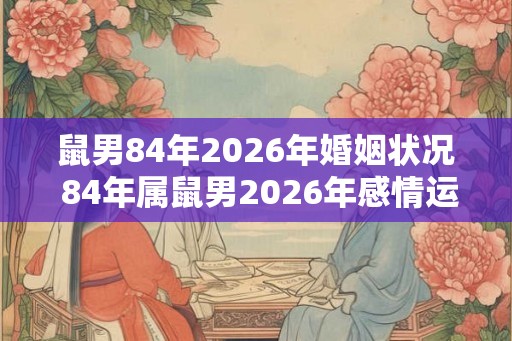鼠男84年2026年婚姻状况 84年属鼠男2026年感情运势