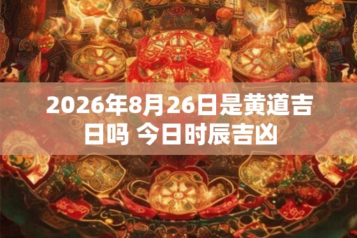 2026年8月26日是黄道吉日吗 今日时辰吉凶