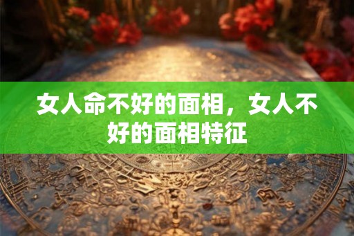 女人命不好的面相，女人不好的面相特征