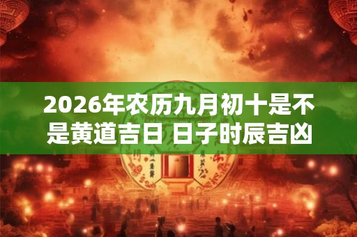 2026年农历九月初十是不是黄道吉日 日子时辰吉凶