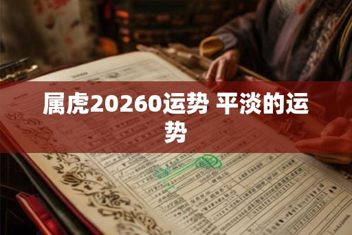 属虎20260运势 平淡的运势 属虎20260运势 平淡的运势