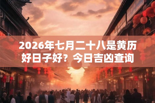2026年七月二十八是黄历好日子好？今日吉凶查询