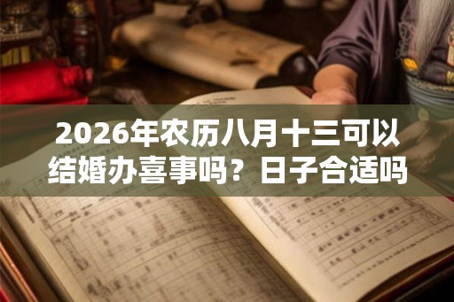 2026年农历八月十三可以结婚办喜事吗？日子合适吗？