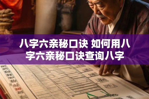 八字六亲秘口诀 如何用八字六亲秘口诀查询八字