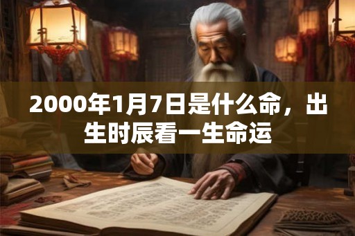 2000年1月7日是什么命，出生时辰看一生命运