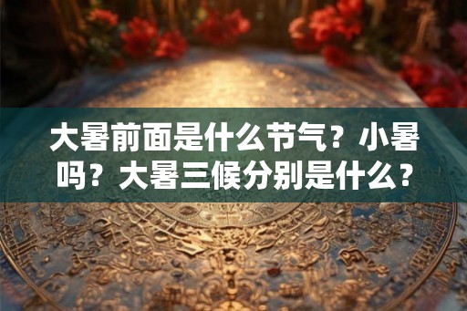 大暑前面是什么节气？小暑吗？大暑三候分别是什么？