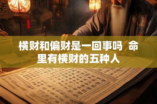 横财和偏财是一回事吗  命里有横财的五种人