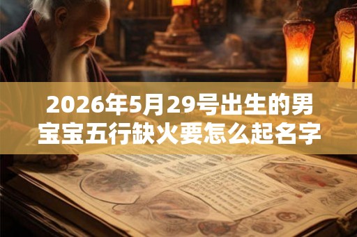 2026年5月29号出生的男宝宝五行缺火要怎么起名字