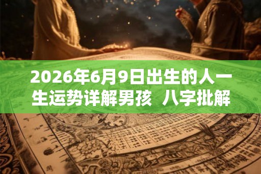 2026年6月9日出生的人一生运势详解男孩  八字批解