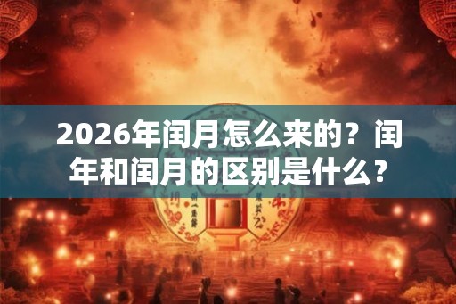 2026年闰月怎么来的？闰年和闰月的区别是什么？