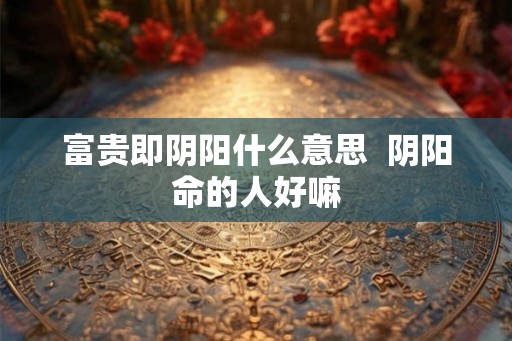 富贵即阴阳什么意思  阴阳命的人好嘛