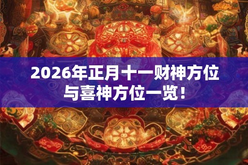 2026年正月十一财神方位与喜神方位一览! 2026年正月十一财神方位与喜神方位一览!
