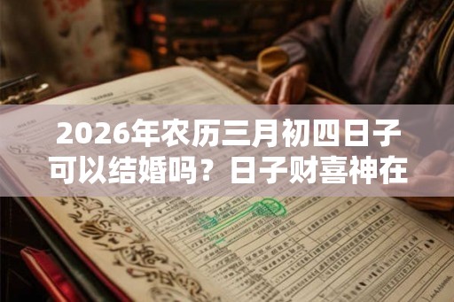2026年农历三月初四日子可以结婚吗？日子财喜神在哪？