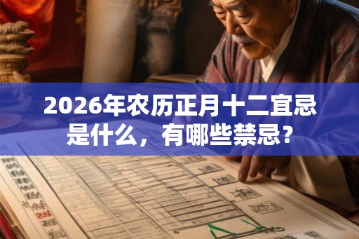 2026年农历正月十二宜忌是什么,有哪些禁忌? 2026年农历正月十二宜忌是什么,有哪些禁忌?