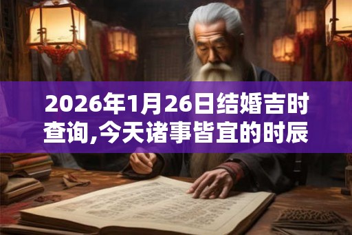 2026年1月26日结婚吉时查询,今天诸事皆宜的时辰