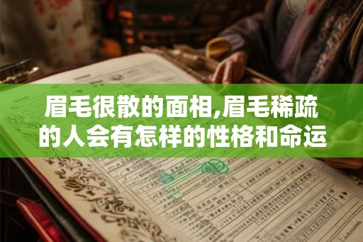 眉毛很散的面相,眉毛稀疏的人会有怎样的性格和命运？