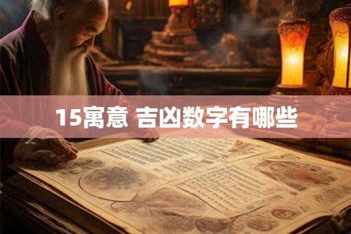 15寓意 吉凶数字有哪些